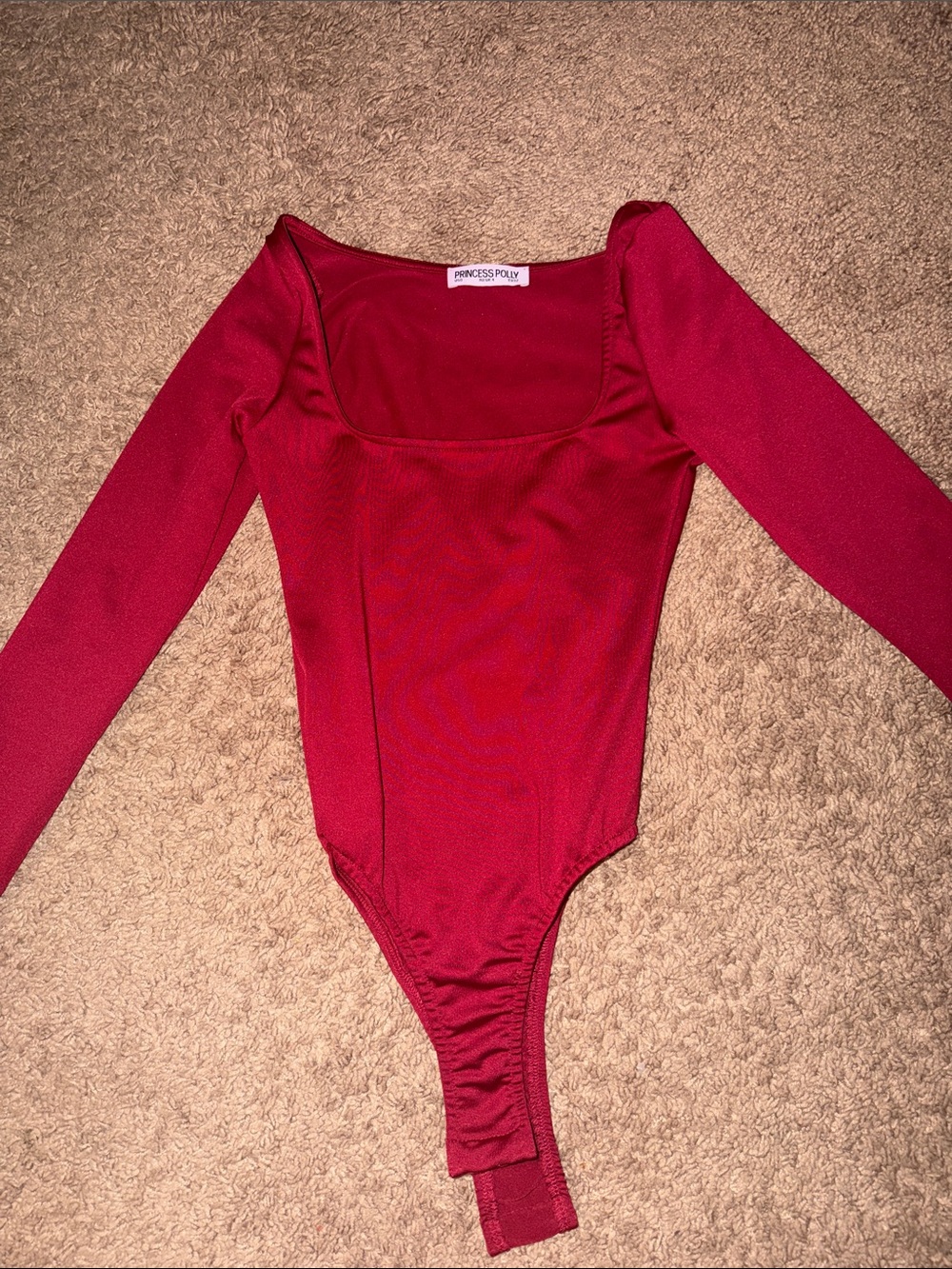 Princess Polly Cherry Red Long-Sleeve Kids Bodysuit